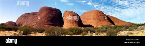 Panoramic view of a section of Kata Tjuṯa, in the Uluru-Kata Tjuṯa ...