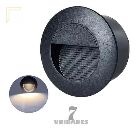 L Mpara Led De Pared Acende A Luz Kit Balizador Embutir Parede Preto