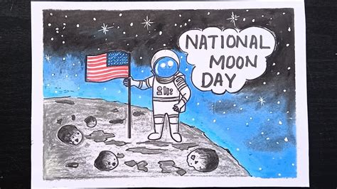 Chandra Dinam Poster Making Chandra Dinam Easy Drawing National Moon