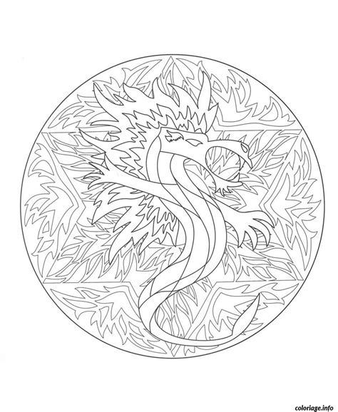 Coloriage Coloring Mandala Dragon Jecolorie