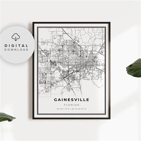 Gainesville Map Print Florida FL USA Map Art Poster - Etsy