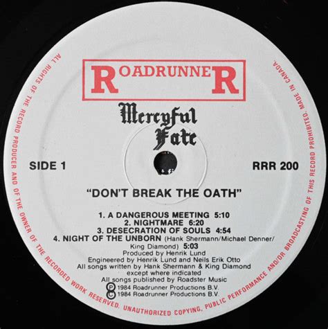 Mercyful Fate Dont Break The Oath Vinyl Pursuit Inc