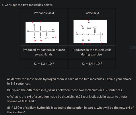 Solved Consider The Two Molecules Below Propanoic Acid Chegg