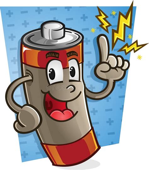 Battery Cartoon Character Stock Vector Image 46367724