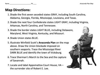 Anaconda Plan Map: Trace Winfield Scott's Strategy to Win the Civil War!