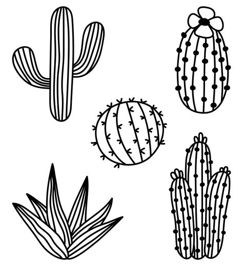 Cactus Outline Clipart