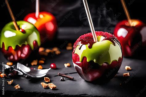 Deliciosas Manzanas De Caramelo Para Halloween Dulces Manzanas Rojas Y