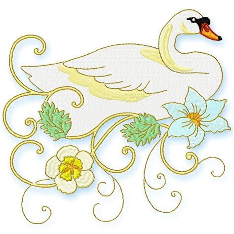 Stylish Swans Machine Embroidery ⋆ Pamelas Embroidery