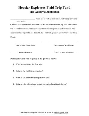 Fillable Online Hoosier Explorers Trip Approval Application Form Fax