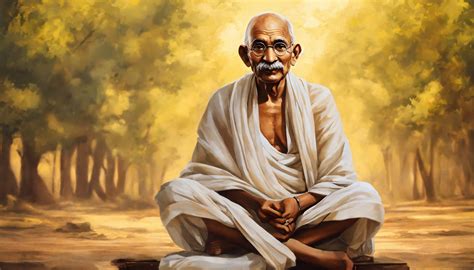 Lexica Realistic Mahatma Gandhi Sitting In A Dhoti