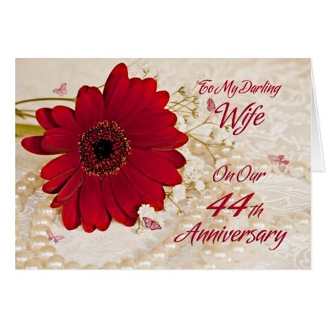 Wife On 44th Wedding Anniversary A Daisy Flower Card Zazzle