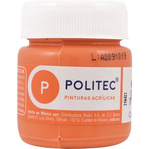 Pintura Acrílica Politec Naranja Claro 30 ML Papelería Lumen