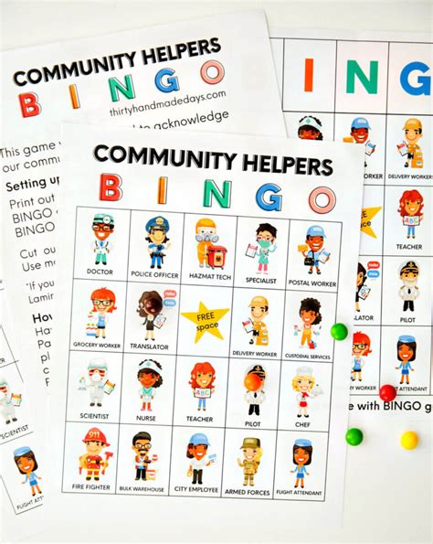 Printable Community Helpers Bingo From 30daysblog