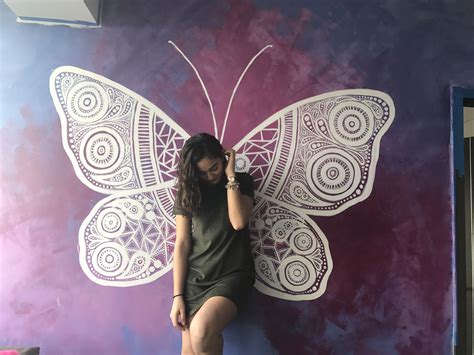 Butterfly Mural Painting Drawing Room Ideas Girl Angel Wings