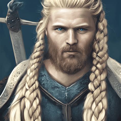 Handsome Viking Warrior And Beautiful Viking Woman Digital Painting