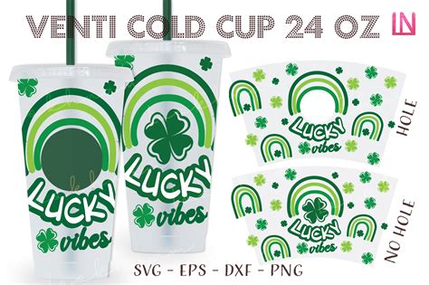 St Patrick Lucky Vibes 24Oz Venti Wrap Graphic By Lookhnam Creative