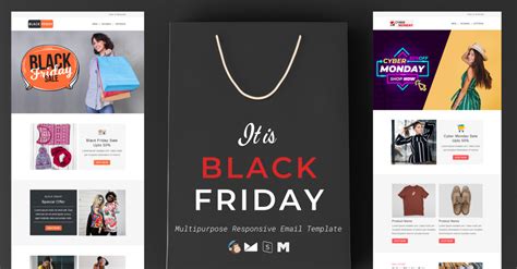 Black Friday Modello Di Newsletter Reattivo Multiuso