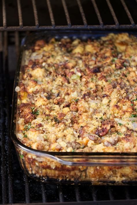 Traeger Smoked Cornbread Stuffing A License To Grill