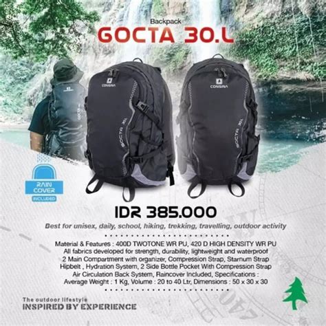 Jual DAYPACK TAS GUNUNG SEKOLAH CONSINA GOCTA 30 L MURAH OUTDOOR