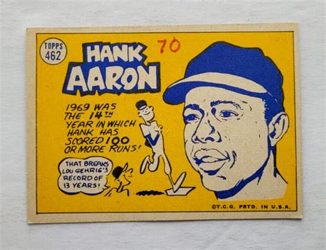 Topps Hank Aaron As Atlanta Braves Hof Baseball Card Vg Ebay