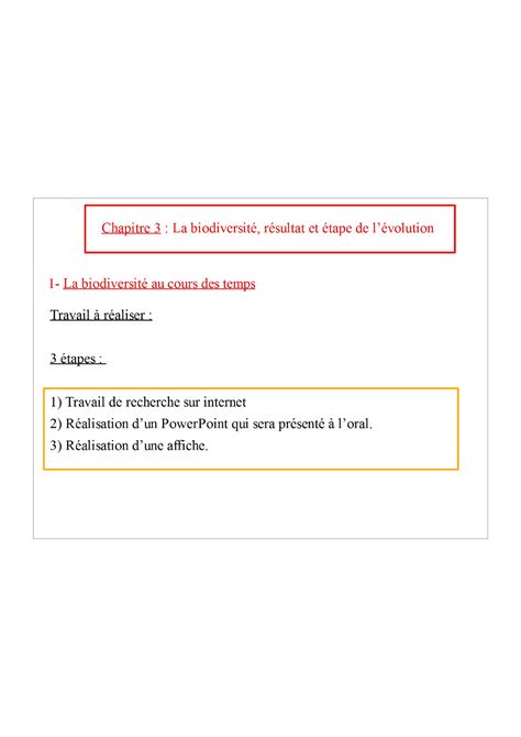 Chapitre 3 La Biodiversité Résultat Et étape De Lévolution Sciences