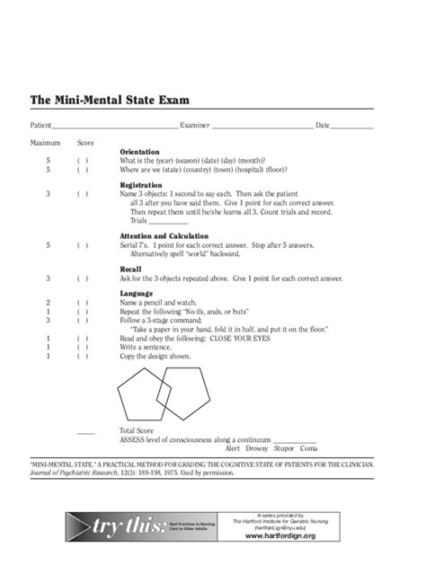 Fillable Online 21 Mini Mental State Exam Mmsepdf Mini Fax