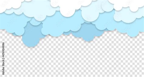 White clouds on blue sky background. Vector paper clouds. White Cloud ...