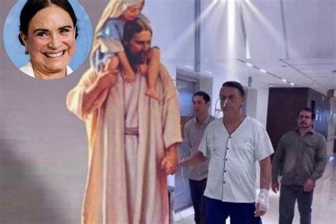 Regina Duarte garante que montagem de Bolsonaro ser divino é