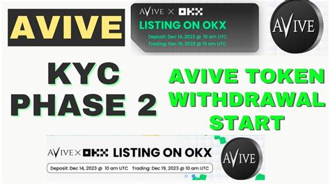 Avive Token Listing Okx Avive KYC Phase 2 Update Avive Token