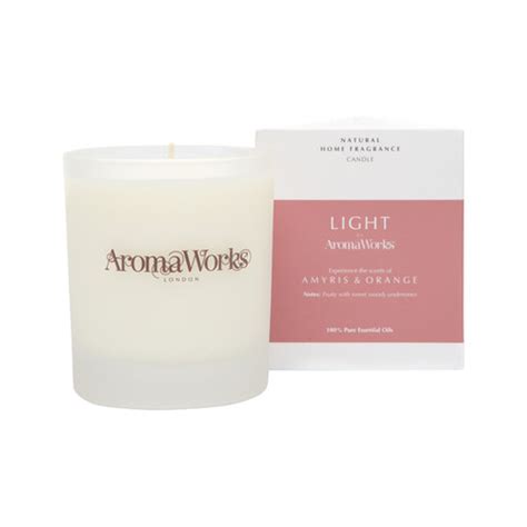 Aromaworks Light Candle Amyris And Orange Medium 220g Buildingbiologywa