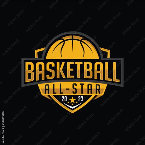 Basketball All Star 2023 vector mascot logo design flat style Stock ...