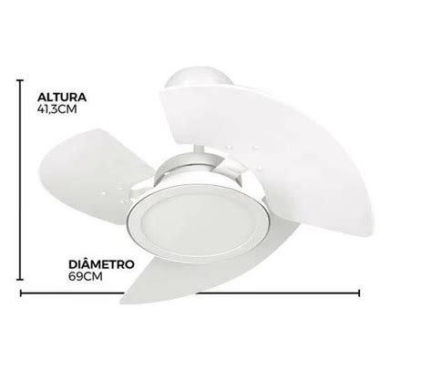 Ventilador De Teto Tron Aventador Stilo Branco P S De Mdf Mm