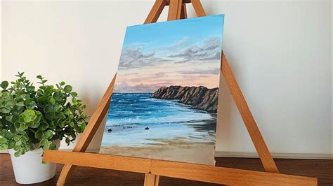 Acrylic Painting Seascape Tutorial Easy Painting Step By Step Youtube