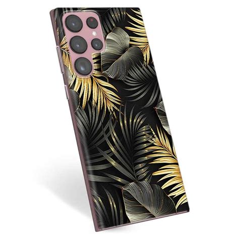 Capa De Tpu Samsung Galaxy S Ultra G Folhas Douradas