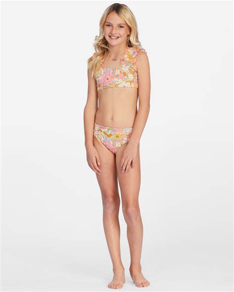 Billabong Girls 6 14 Ain T She A Beaut Tank Bikini Set Island Wake