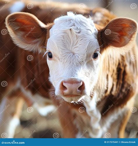 Little Calf, Cute Cow Baby Portrait, Young Farm Animal, Pretty Newborn ...