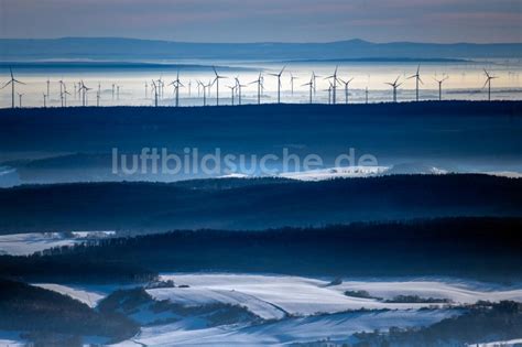 Luftaufnahme Hachelbich Winterluftbild Windenergieanlagen Wea