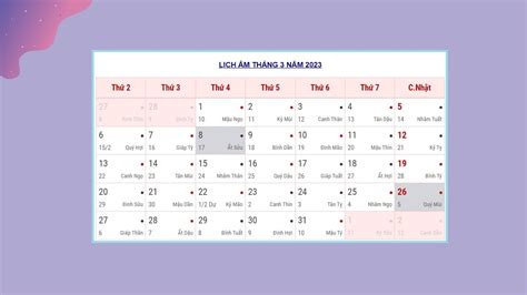 Lịch âm 2023 Âm lịch năm 2023 có nhuận không Vào tháng mấy