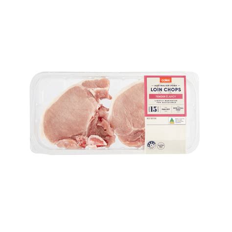 Buy Coles Pork Loin Chops Lightly Marinated 450g Coles