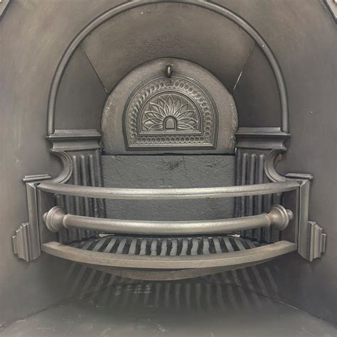 antique victorian arched cast iron insert  brass