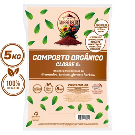 Composto Org Nico Fertilizante Adubo Hortali As Plantas Jardim Kg