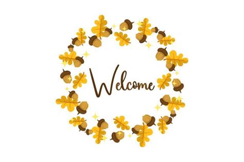 Welcome, Autumn Wreath SVG Cut file by Creative Fabrica Crafts ...