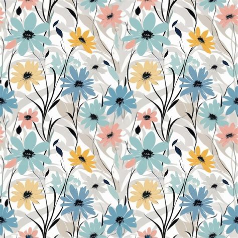 Premium Photo Beautiful Artistic Seamless Floral Natural Pattern