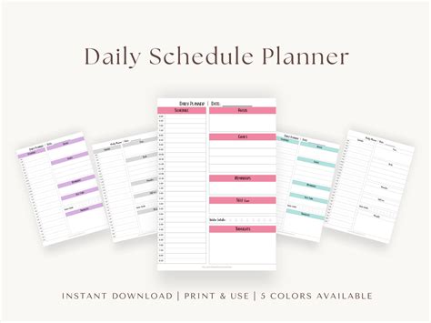 Free Printable Daily Schedule Planner Template - Nics Creative Chaos