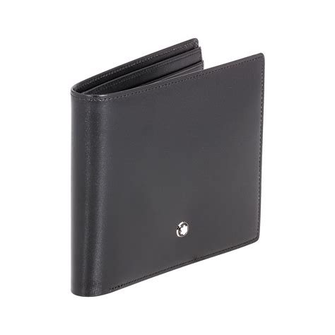 Montblanc Meisterstuck Men S Medium Black Leather Bifold Wallets 14095