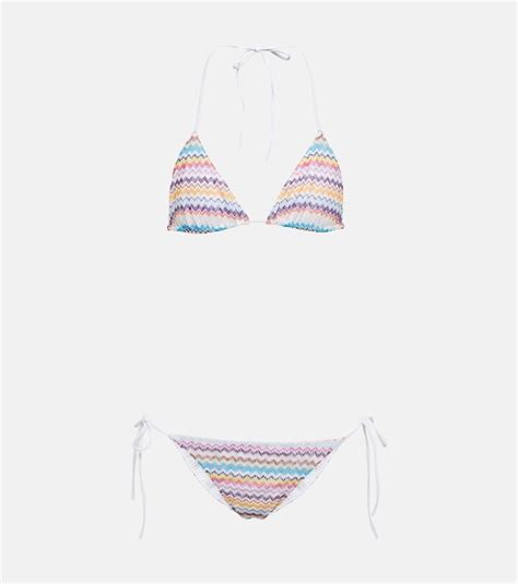 Missoni Mare Zig Zag Knit Triangle Bikini ShopStyle Two Piece Swimsuits