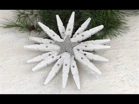 Fai Da Te Fiocco Di Neve Con Le Mollette Diy Christmas Star