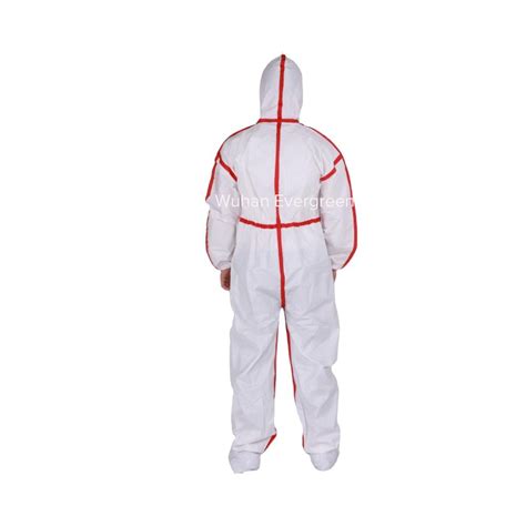 CE Certified Cat III Type 4 5 6 Hooded Medical Coveralls Disposable