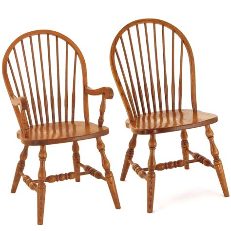 9 Spindle Amish Windsor Dining Chairs Handcrafted Cabinfield