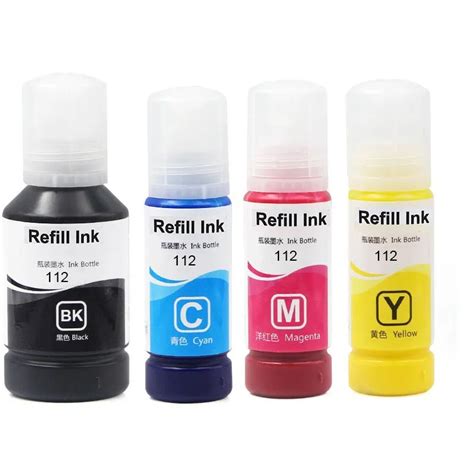 112 Premium Pigment Refill Ink For Epson 112 Ecotank L6490 L6550 L6570